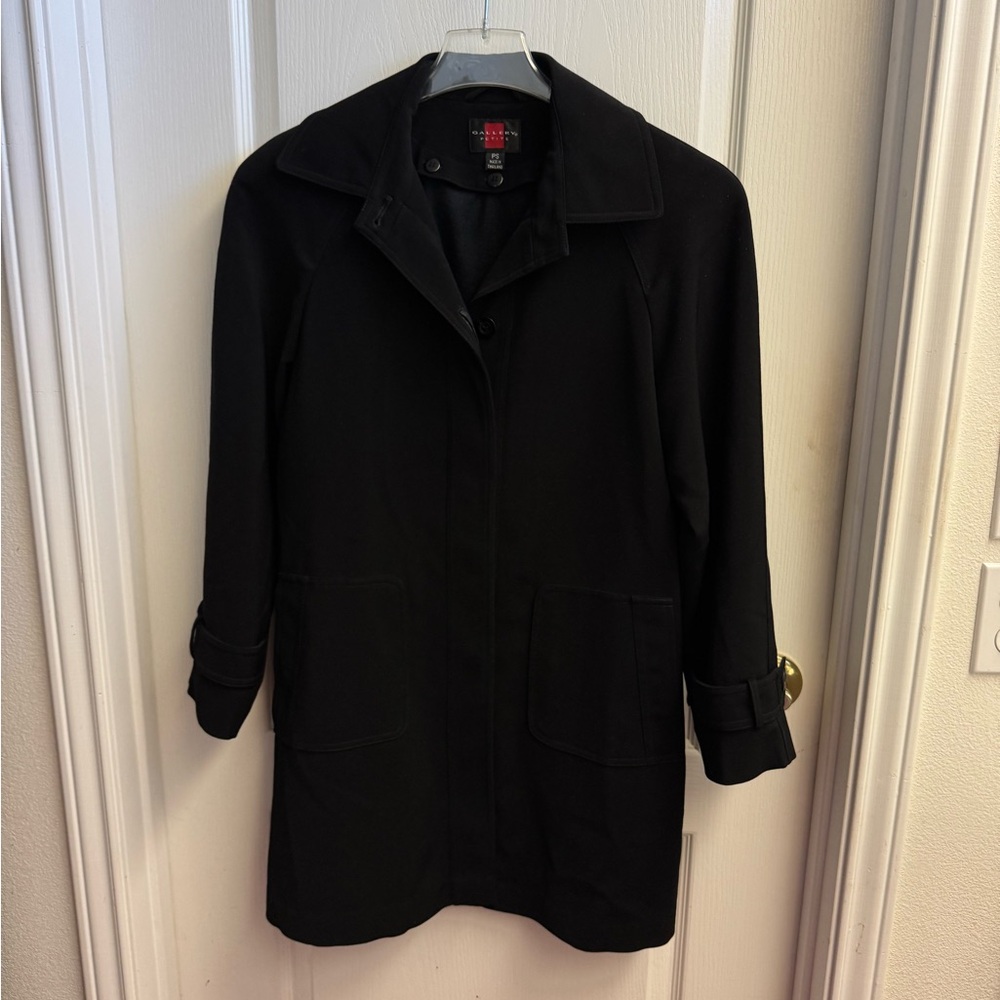 Gallery Black Trench Water Resistant Coat for Women